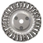 Carda circular trenzada alambre grueso 4" x 0.50 mm con rosca M14 Surtek C533