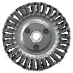 Carda circular trenzada alambre grueso 7" x 0.50 mm con rosca 7/8" Surtek C538
