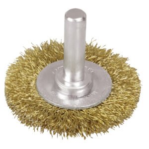 Carda circular ondulada alambre delgado 2" x 0.30 mm con zanco 1/4" Surtek C562