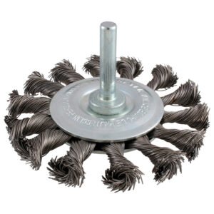 Carda circular trenzada alambre delgado 3" x 0.30 mm con zanco 1/4" Surtek C566