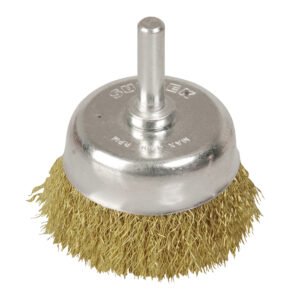 Carda copa ondulada alambre fino 2-3/4" x 0.17 mm con zanco 1/4" Surtek C574