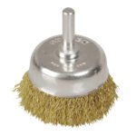Carda copa ondulada alambre delgado 3/4" x 0.30 mm con zanco 1/4" Surtek C575
