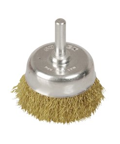 Carda copa ondulada alambre delgado 3/4" x 0.30 mm con zanco 1/4" Surtek C575