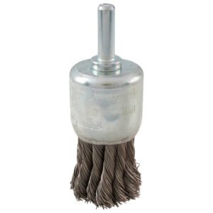 Carda copa trenzada alambre grueso 1-1/8" x 0.50 mm con zanco 1/4" Surtek C584