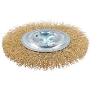 Carda circular ondulada alambre delgado 4-1/2" x 0.30 mm con rosca 5/8" Surtek C587