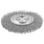 Carda circular ondulada alambre delgado acero inoxidable 6" x 0.30 mm con rosca M14 Surtek C621