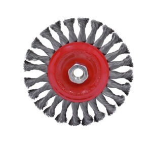 Carda circular trenzada alambre fino 6" x 0.35 mm con rosca M14 Urrea C827