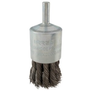 Carda copa trenzada alambre grueso 1-1/8" x 0.50 mm con zanco 1/4" Urrea C839