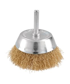 Carda copa ondulada alambre fino 2-3/4" x 0.30 mm con zanco 1/4" Urrea C849