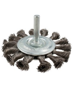 Carda circular trenzada alambre grueso 3" x 0.50 mm con zanco 1/4" Urrea C852