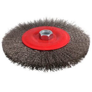 Carda circular alambre de acero inoxidable 6" x 0.30 mm con rosca M14 Urrea C959