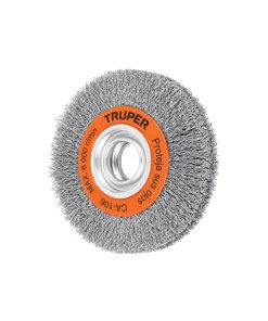 Carda TRUPER AlambrePro 6"x1-1/8" - ONDULADA PARA ESMERIL - Limpieza Profesional - Alta Durabilidad - Máxima Eficiencia - Clave 11526