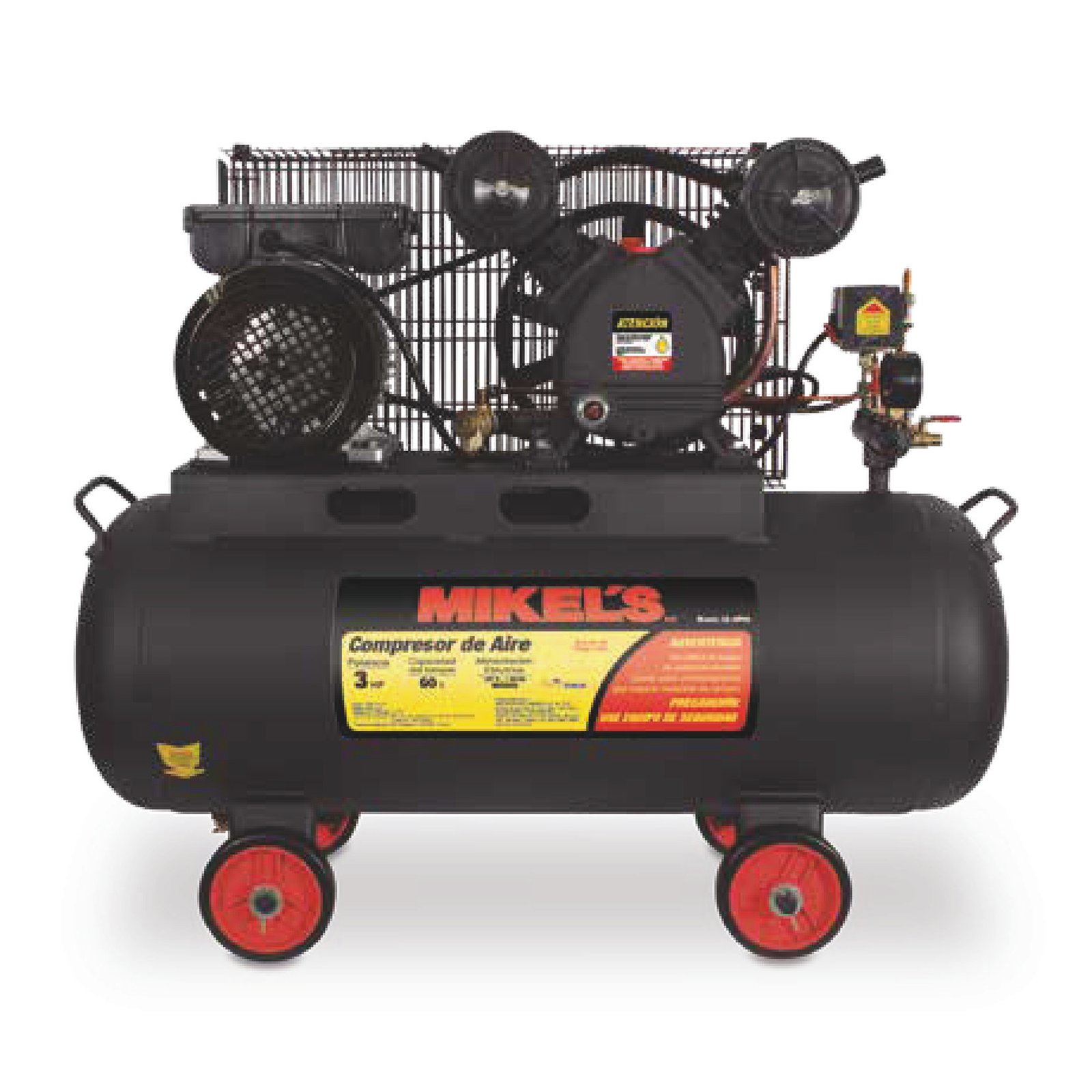 Compresor de aire 3 HP con banda (60 lts) MIKELS CA-3HP60