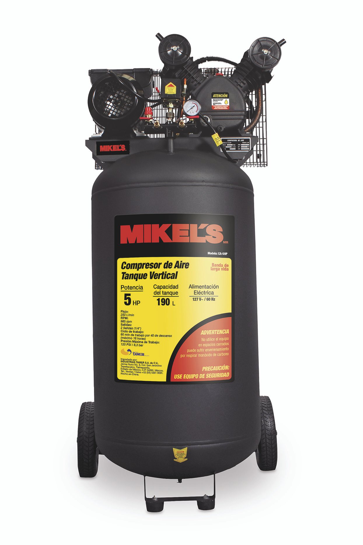 Compresor de aire 5 HP (190 lts) MIKELS CA-5HP