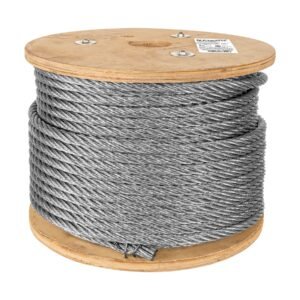 Metro de cable rígido 1/2' de acero 7x7 hilos, 75 m, FIERO