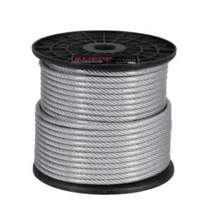 Metro cable flexible 1/4' acero 7x19 recubierto PVC, 75 m