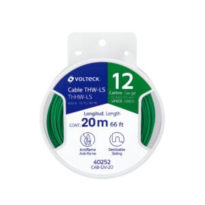Carrete con 20 m de cable THHW-LS 12 AWG verde, VOLTECK