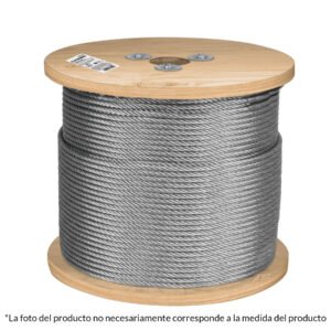 Metro de cable rígido 3/16' de acero 7x7 hilos, 300 m, FIERO