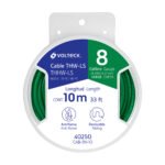 Carrete con 10 m de cable THHW-LS 8 AWG verde, VOLTECK