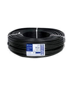 Metro de cable coaxial Volteck RG6 en rollo de 100 m - Tecnología de transmisión avanzada para aplicaciones residenciales que proporciona imagen cristalina con instalación práctica y accesible (Clave 48474)