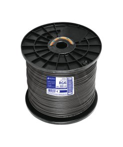 Metro de cable coaxial Volteck RG6 en carrete de 500 m - Tecnología de conducción HD para instalaciones profesionales que asegura señal perfecta incluso en recorridos extraordinariamente largos (Clave 45034)