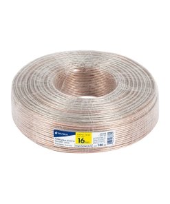 Cable Volteck Bocina 16AWG Transparente 100m - Transmisión Clara de Audio Profesional (Clave 46269)