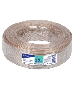 Cable Volteck Bocina 22AWG Transparente 100m - Economía en Instalaciones de Audio (Clave 46265)