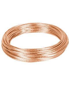 Metro de cable desnudo Volteck de cobre calibre 12 AWG rollo 25 m - Tecnología de dispersión eléctrica para instalaciones domésticas que asegura derivación segura con facilidad de instalación (Clave 40049)