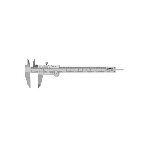 Calibrador TRUPER VernierAnalógico 6" - ACERO INOXIDABLE ESTÁNDAR Y MILIMÉTRICO - Precisión Profesional - Alta Resistencia - Lectura Dual - Clave 14394