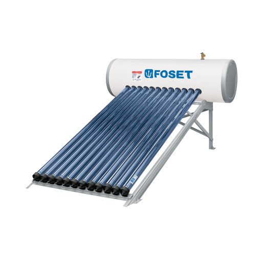 Calentador Solar HeatPipe, 12 Tubos, 150L, 4 Personas, Alta Eficiencia en Energía Solar, Foset clave 49965 - FOSET