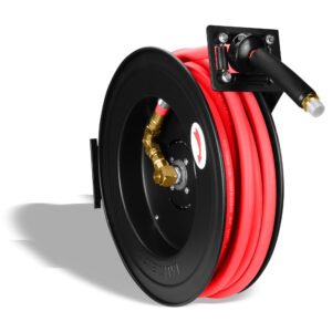 Carrete de acero con manguera, 1/2”  sistema retráctil (15 mts) MIKELS CAM-1