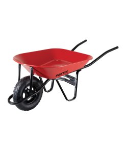 Carretilla 4 ft³ Roja, Neumática, Bastidor Tubular, Ideal para Carga Pesada y Trabajo Rudo, Clave 20628, PRETUL