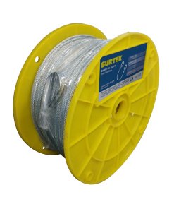 Cable de acero con guardacabo recubrimiento PVC 3/32" x 76 m construcción de 7 x 7 Surtek CAP113