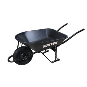 Carretilla reforzada con bastidor metálico 5.5 Ft3 llanta neumática reforzada de 4 capas Surtek CAT554