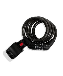 Cable candado en espiral retráctil con combinación 4 dígitos (1 mt) MIKELS CBE-100