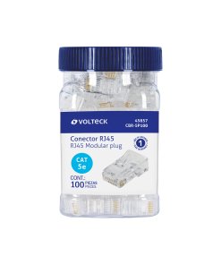 Plug Volteck RJ45 CAT5E 100pz - Volumen Económico para Instalaciones Profesionales de Cableado Estructurado (Clave 45857)