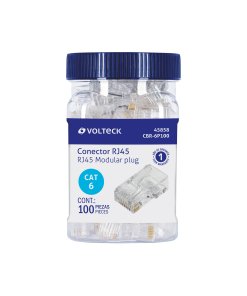 Plug Volteck RJ45 CAT6 100pz - Solución Profesional para Proyectos de Red que Exigen Máxima Velocidad (Clave 45858)