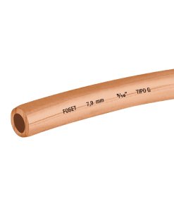Rollo de 15m de Tubo Flexible de Cobre 5/16', 2.3kg, Alta Resistencia para Instalaciones Duraderas, Marca Foset, Clave 48156