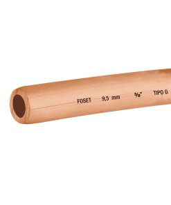Rollo de 15m de Tubo Flexible de Cobre 3/8', 2.6kg, Alta Durabilidad y Estilo Compacto, Marca Foset, Clave 48157