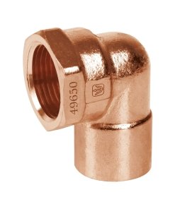 Codo 90° de Cobre, Rosca Interior 1/2', Resistente y Duradero, Ideal para Instalaciones de Tuberías, Clave 49650, Foset