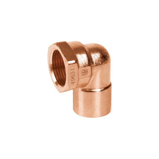 Codo 90° de Cobre, Rosca Interior 3/4', Resistente y Duradero, Ideal para Instalaciones de Tuberías, Clave 49651, Foset