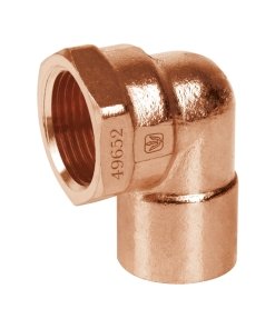 Codo 90° de Cobre, Rosca Interior 1', Resistente y Duradero, Ideal para Instalaciones de Tuberías, Clave 49652, Foset