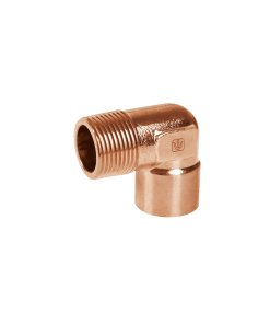 Codo 90° de Cobre, Rosca Exterior 1/2', Resistente y Duradero, Ideal para Instalaciones de Tuberías, Clave 49647, Foset