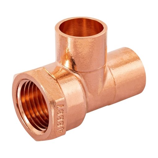 Tee de Cobre Rosca Interior Lateral 1/2', Estilo Compacto y Funcional, Marca Foset, Clave 48887