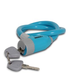 Cable candado con llaves, color azul (65 cms) MIKELS CCA-65