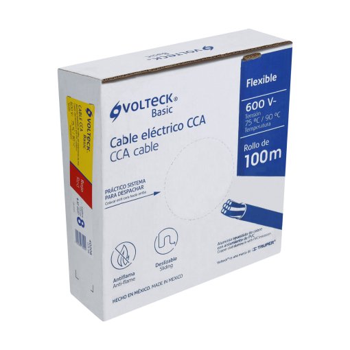 Rollo de 100 metros de cable Volteck Basic THW CCA 8 AWG rojo - Tecnología de conducción especial para aplicaciones intensivas que facilita identificación precisa con economía significativa (Clave 40206)