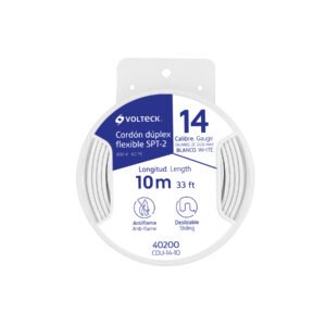 Carrete con 10 m cordón dúplex flexible SPT 14 AWG, VOLTECK