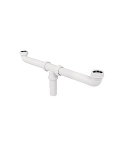 Céspol de Bote Doble de 1-1/2', Sin Contra, en Polipropileno para Fregadero, Resistente y Funcional para Instalaciones de Alta Demanda, FOSET Foset clave 48338