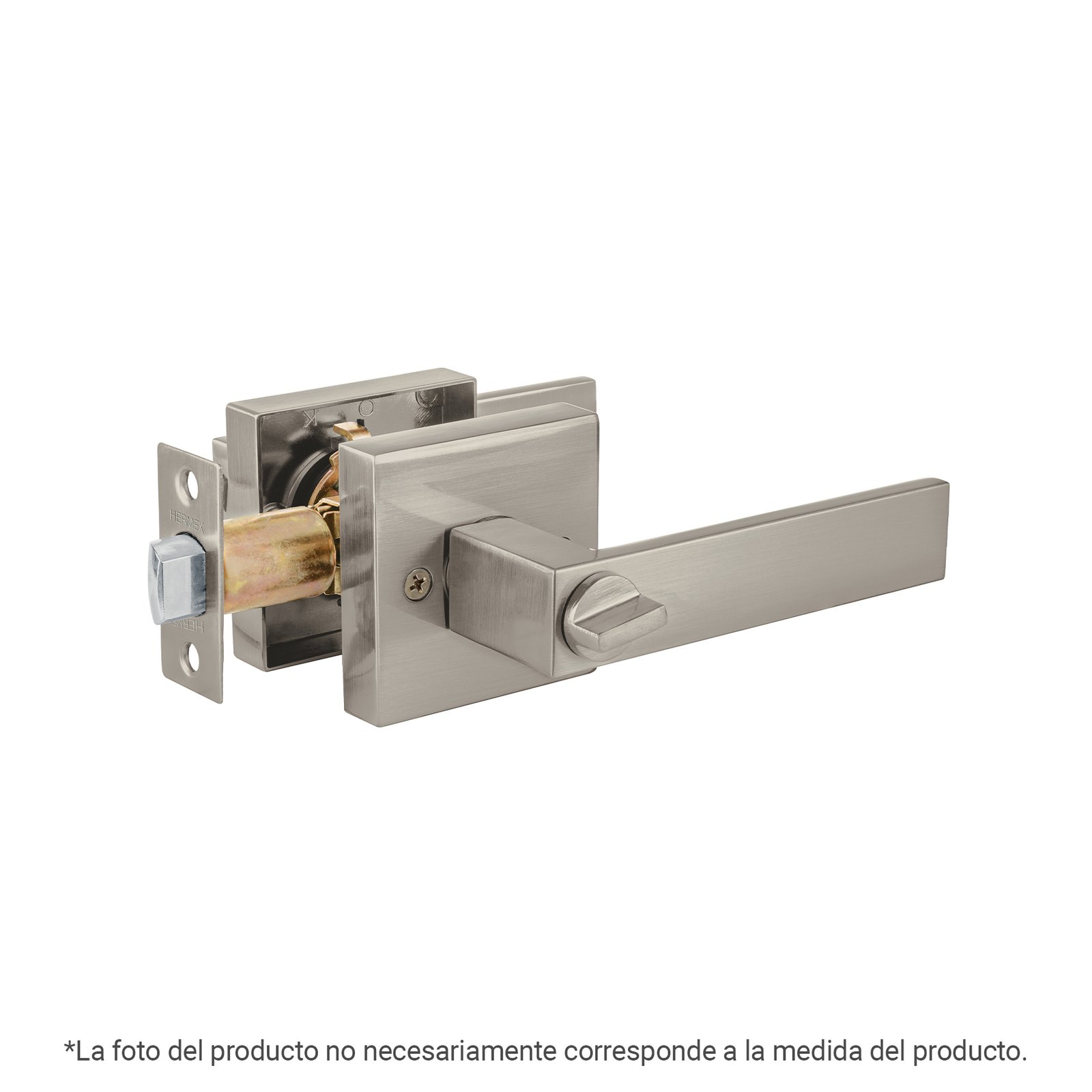 Cerradura Manija 'Módena' para Recámara, Níquel Satin, Funcionalidad y Estilo para Recámaras, Clave 43995, HERMEX