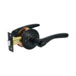 Cerradura manija 'Milán' p/baño, negro, cil latón, BASIC